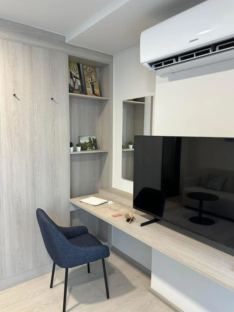 For rent: D Condo Hype Rangsit, 2nd floor, fully furnished room, ready to move in, just bring your bag, don't wait.