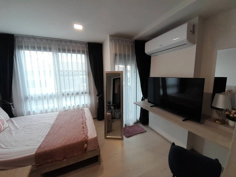 For rent: D Condo Hype Rangsit, 5th floor, studio room with complete electrical appliances. Good like this, reserve now.