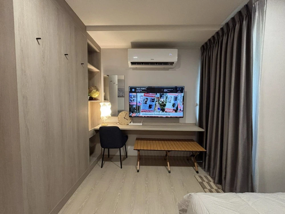 ืFor rent: D Condo Hype Rangsit, 8th floor, outside view, fully furnished room, move in with your bags immediately. Book now, don't miss out.