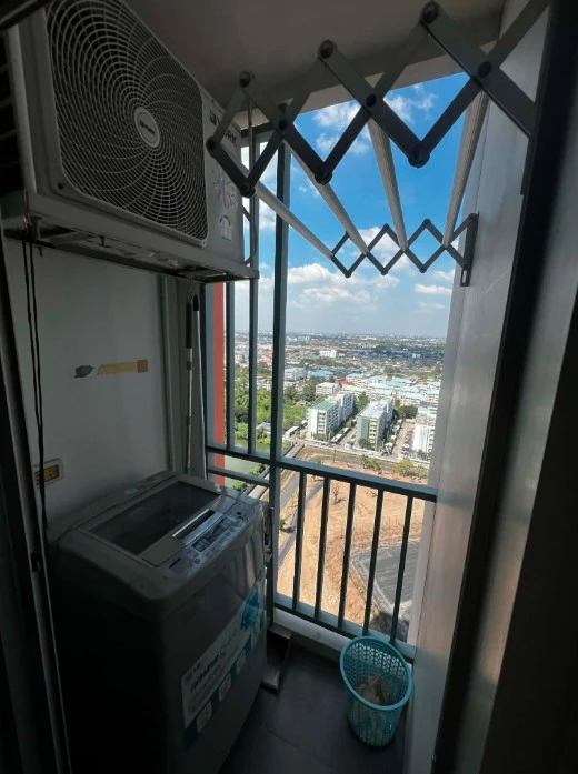 For rent: Niche ID Pak Kret Station, room on the 27th floor, very high, great breeze, Chao Phraya River view, don't miss it.