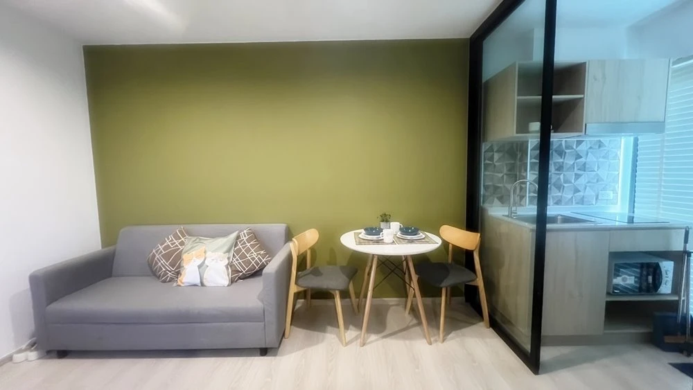 For rent, New Noble Srinakarin-Lasalle, clear view, separating the kitchen Complete electrical appliances. Book now. Hurry up. Don't be late.