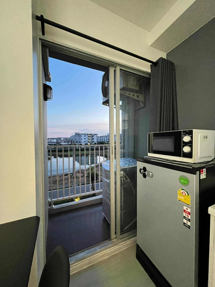 For rent: Plum Condo Park Rangsit Phase 1, Building D, 4th floor, fully furnished, reserve now.