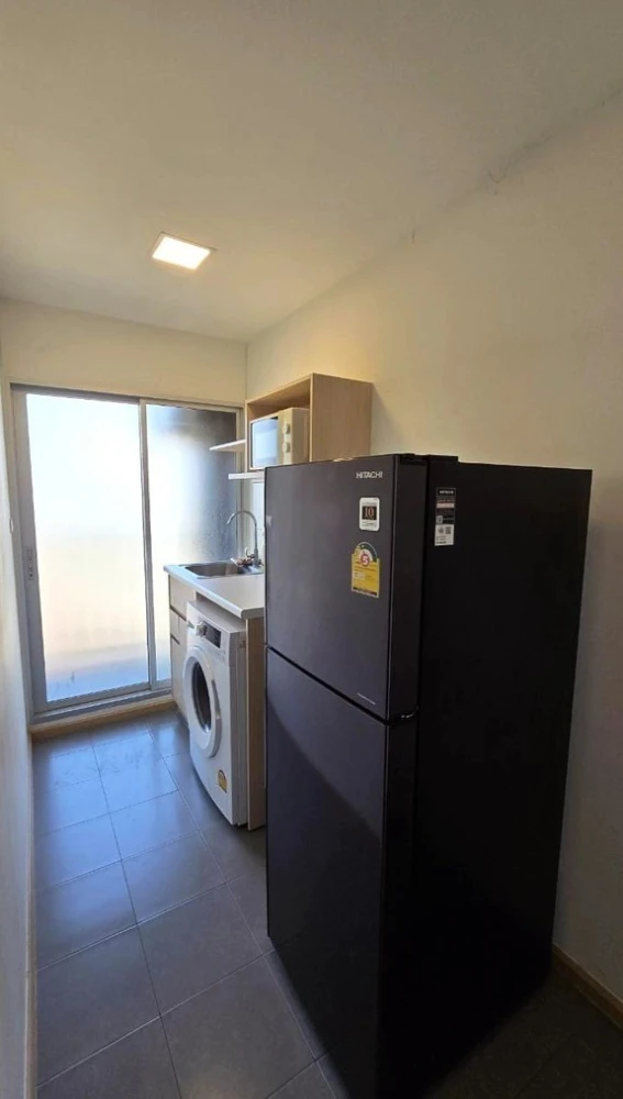 For rent: Plum Condo Rangsit Fresh, Building A, 8th floor, exterior view. Fully furnished with appliances, ready to move in.