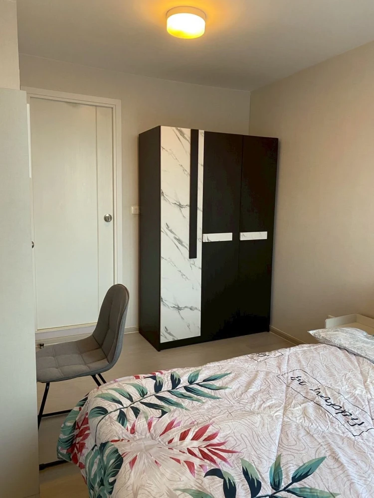 For rent, Plum Condo Ramkhamhaeng 60 Interchange, corner room, beautiful view, cool breeze, fully furnished, ready to move in, don't miss it!!