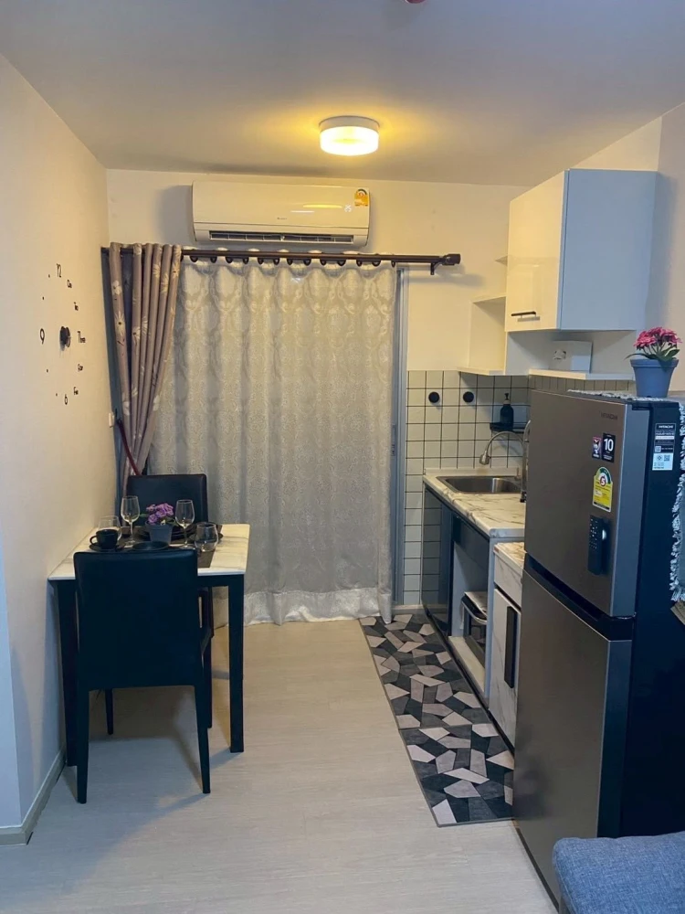For rent, Plum Condo Ramkhamhaeng 60 Interchange, corner room, beautiful view, cool breeze, fully furnished, ready to move in, don't miss it!!