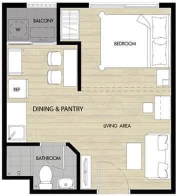 For rent: Plum Condo Samakkhi, Building A, 6th floor, bedroom with glass door, complete with electrical appliances. Reserve now.
