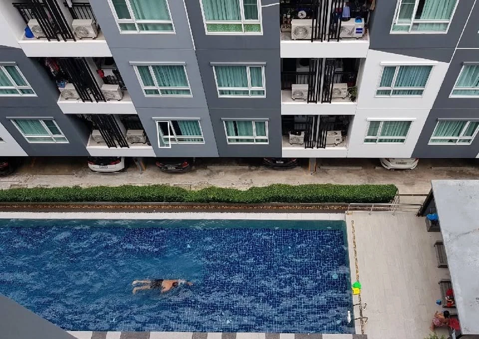 For rent: Regent Home Sukhumvit 81, beautiful pool view, wallpaper decoration, fully furnished, separate rooms, must book.