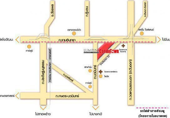 For rent: Lumpini Condo Town Ramintra - Nawamin, 18th floor, beautiful view, airy, fully furnished, ready to move in!