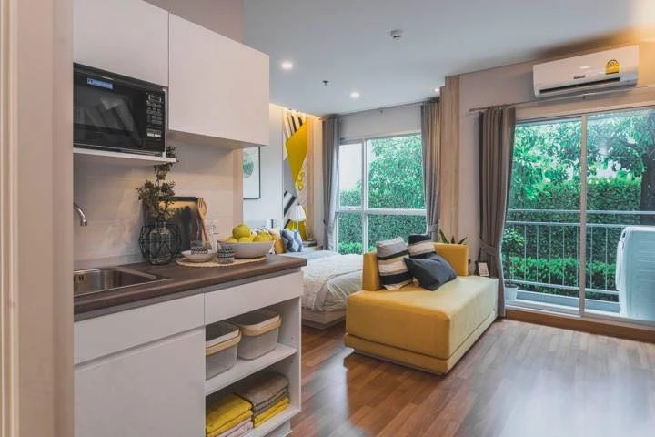 For rent: Lumpini Park Vibhavadi-Chatuchak, fully furnished, washing machine included, ready to move in. Don't miss out or you'll regret it.