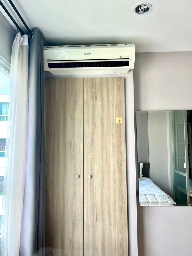 For rent: Lumpini Ville On Nut 46, garden view, studio room with sliding doors, fully furnished and appliances, ready to move in.