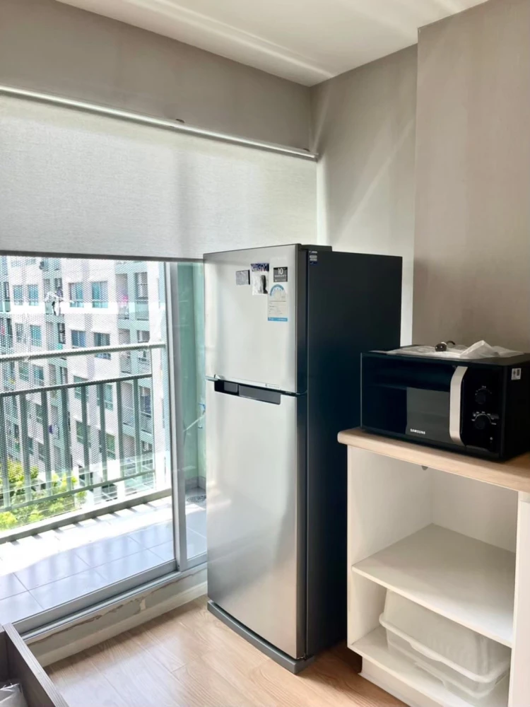 For rent: Lumpini Ville On Nut 46, garden view, studio room with sliding doors, fully furnished and appliances, ready to move in.