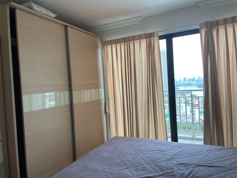 For rent: Lumpini Place Narathiwat - Chao Phraya, 21st floor, river view, fully furnished room, ready to move in, book now