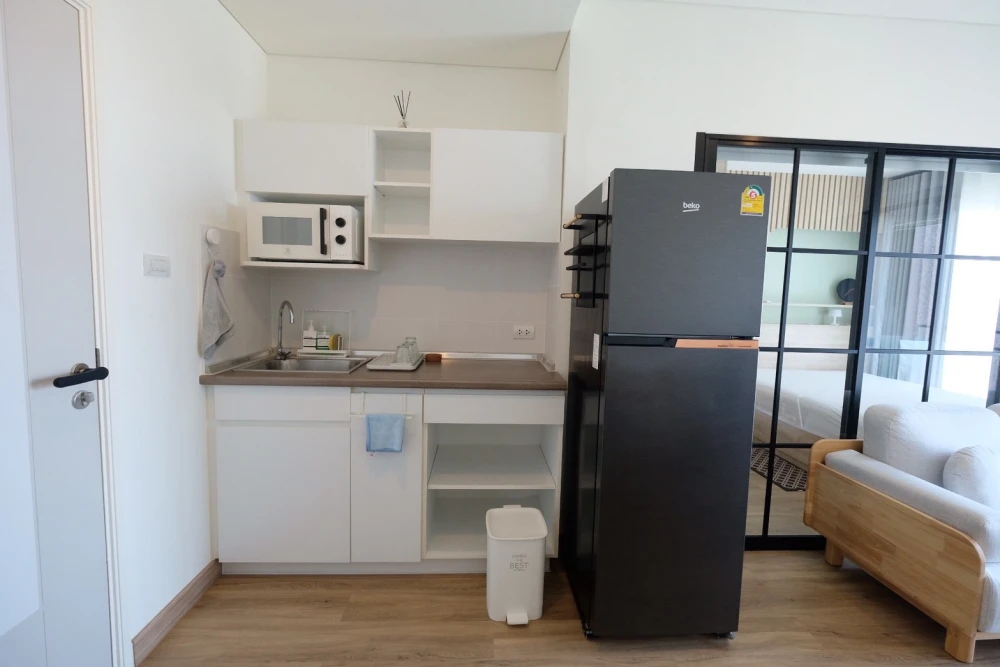 For rent, Lumpini Place Ratchada-Sathu, 25th floor, fully furnished. The bed is very comfortable. Hurry up to reserve it.