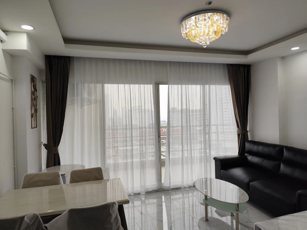 For rent, Jomtien Sea View Condominium 5, Building D, 14th floor, city view + sea view, full set of furniture, you can't miss it.