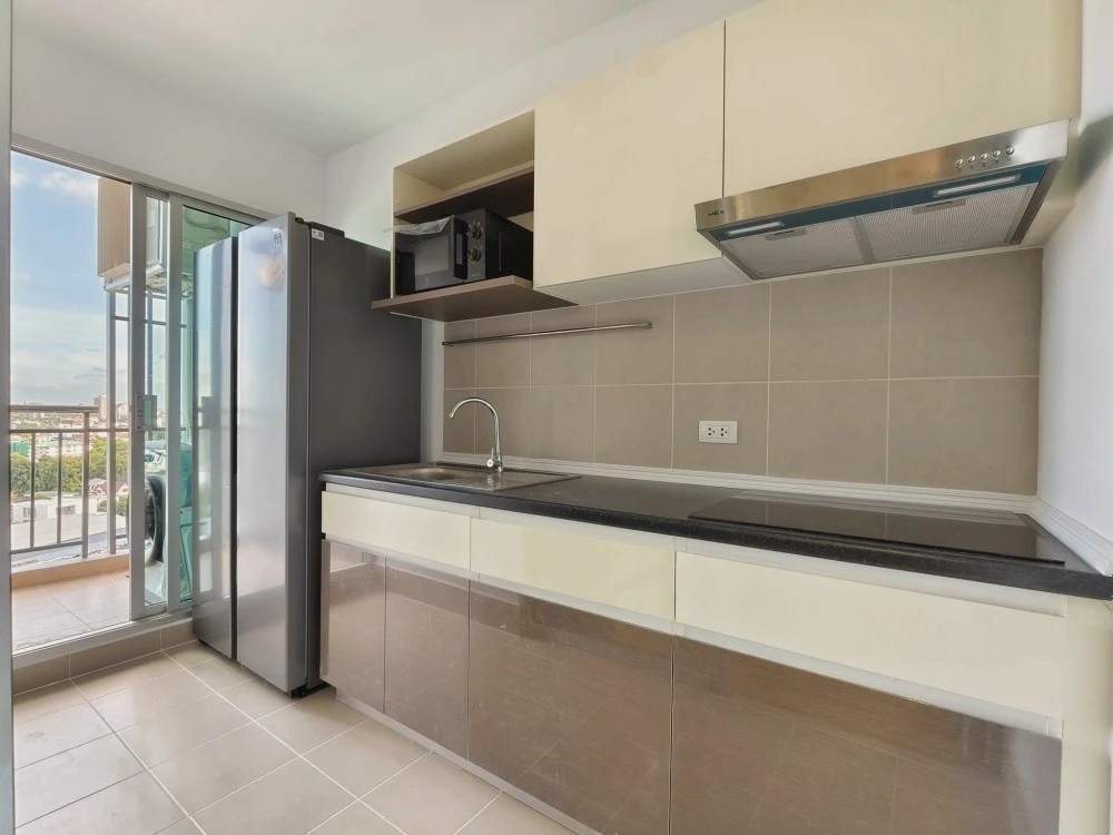 For rent: Supalai Vista, Pak Kret Intersection, 14th floor, corner room, not hot, beautiful open view in every direction, stylishly decorated, very li