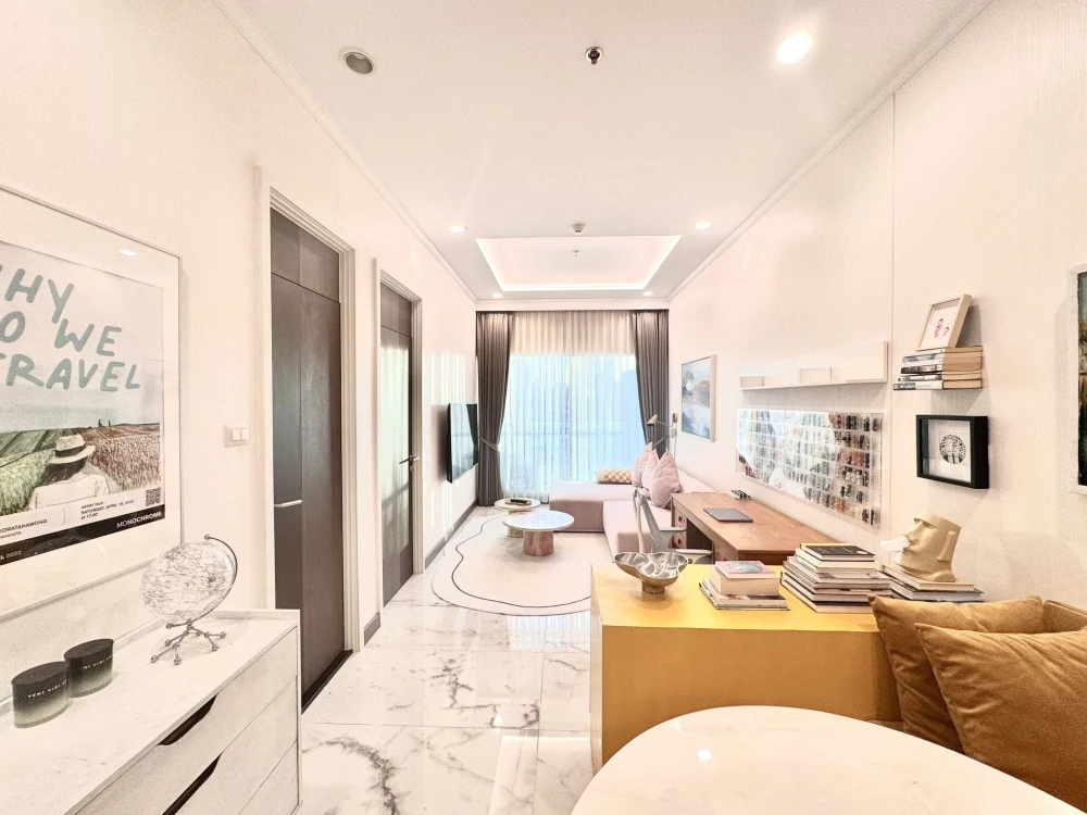 Supalai Elite Surawong for rent, sunset view from living room and bedroom, New Year's Eve fireworks from the condo! Book now!