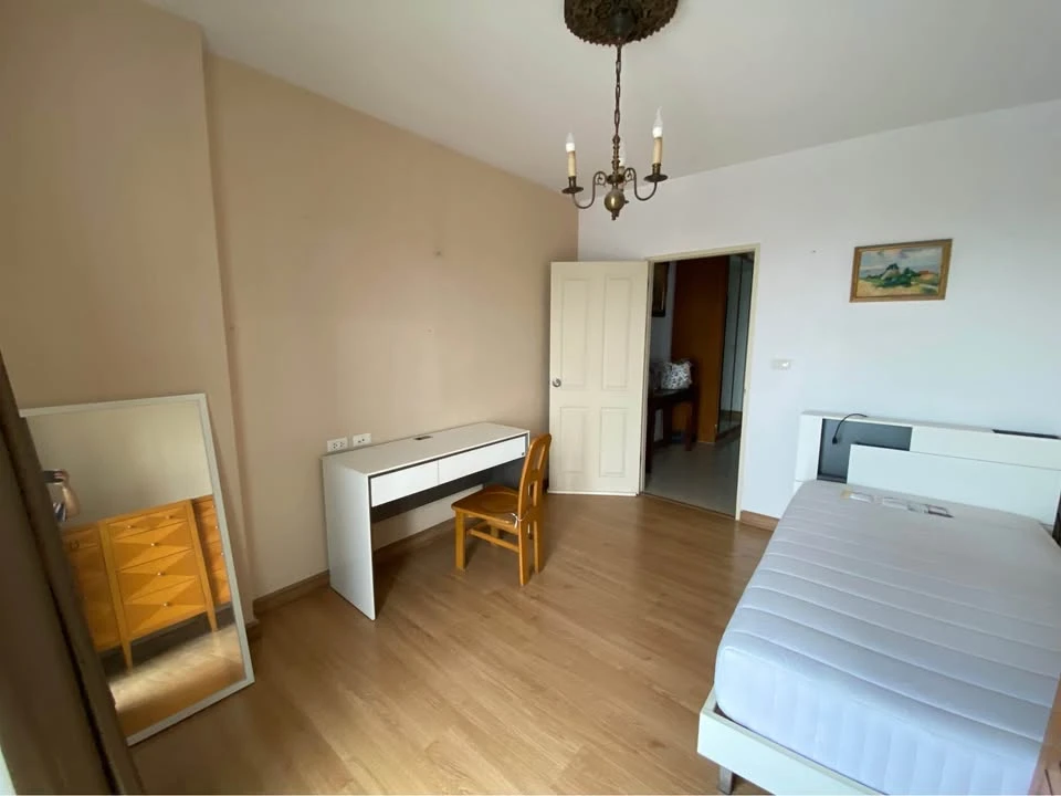 For rent: Supalai Park Ekkamai-Thonglor. The room is on a very high floor with a beautiful city view. The bedroom has excellent built-in furniture. Re