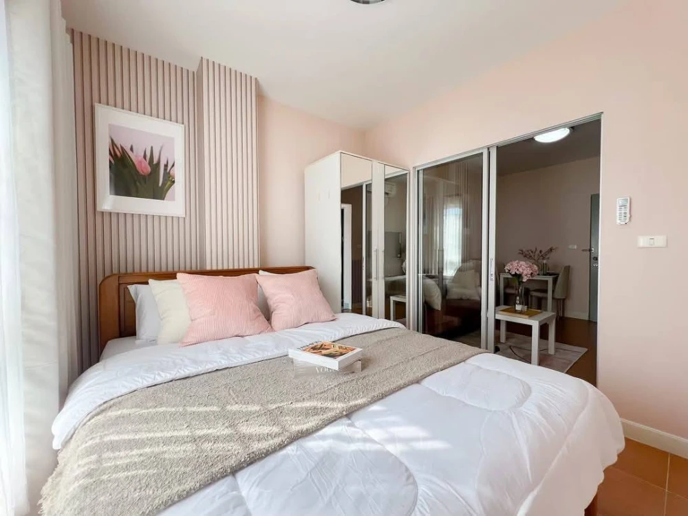 For rent: The Kit Lam Luk Ka Khlong 2, beautifully decorated room, looks very stylish, has a complete set of furniture in the room, just come with you
