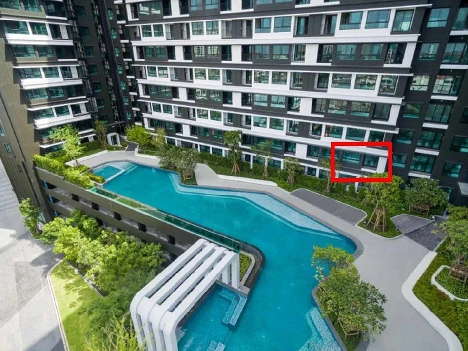 For rent: The Parkland Phetkasem - Tha Phra, pool and tree view, shady, not hot, fully furnished, if you delay, you'll definitely miss out.