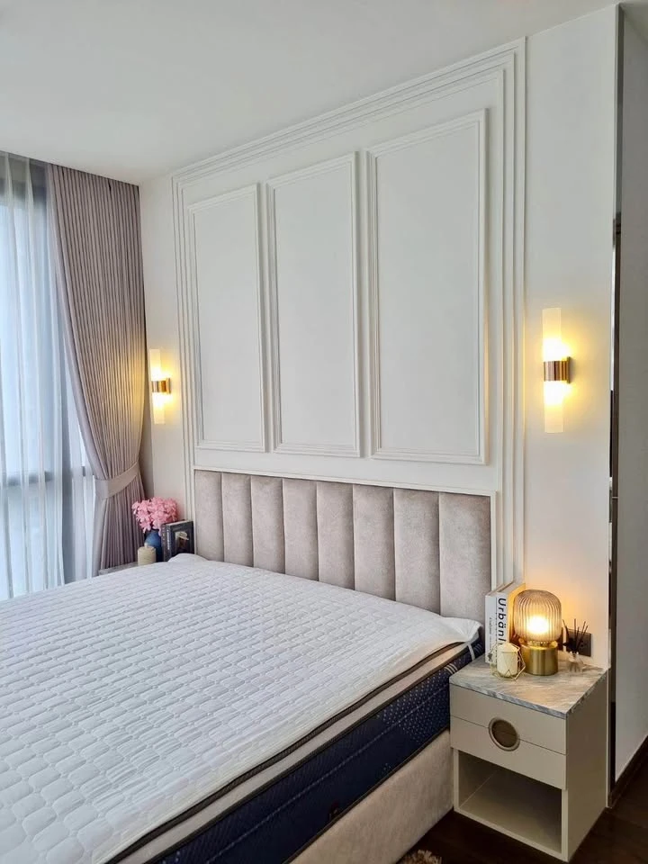 For rent, The Line Ratchawithi, a luxuriously decorated room, well-built-in furniture, high floor, spacious and comfortable, just bring your bags+++