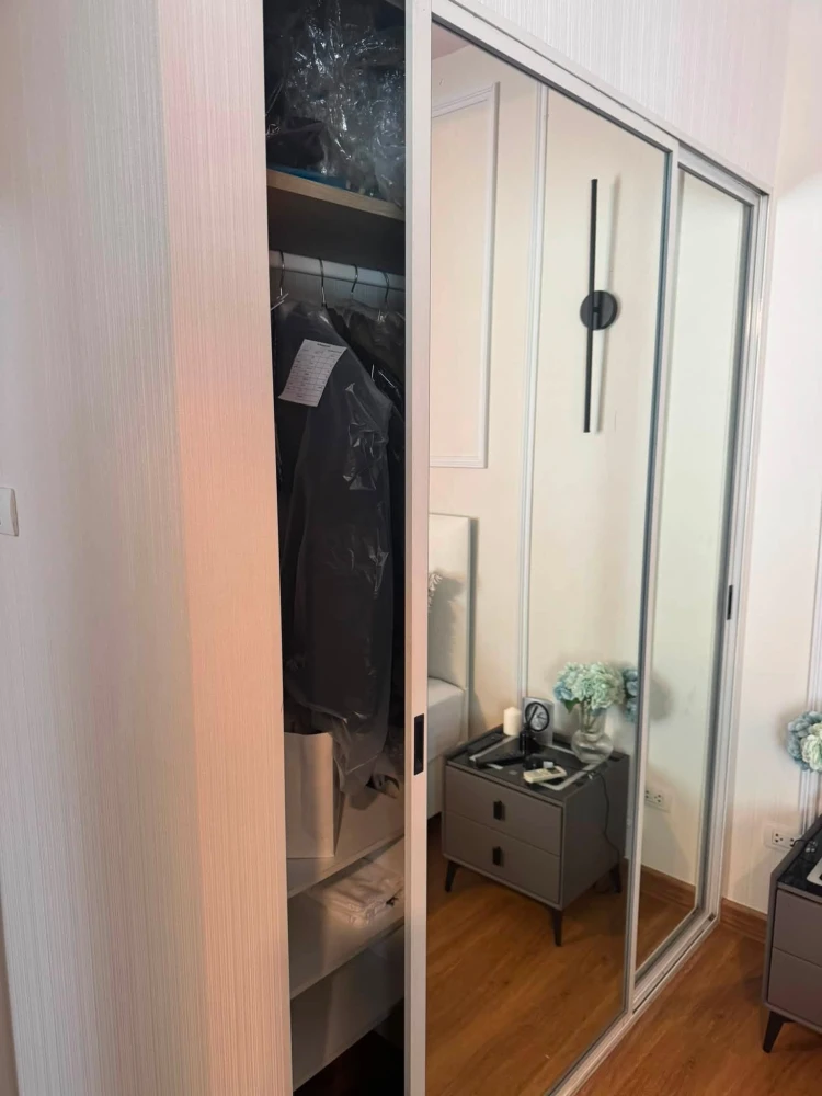 For rent: A Space Asoke-Ratchada, Building F, 12th floor (12A), city view, unobstructed, fully furnished, ready to move in.