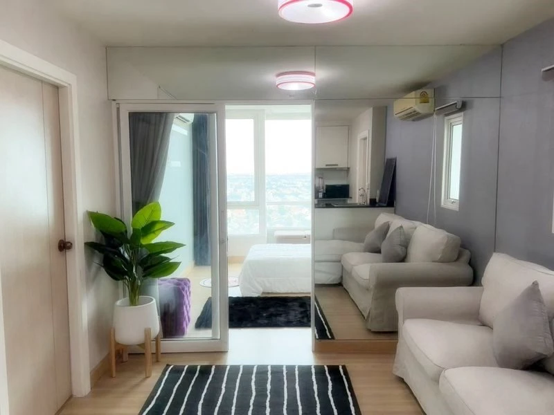For rent!! M Society Condominium, 28th floor, Building A, beautiful room, fully furnished, ready to move in, don't miss it!!