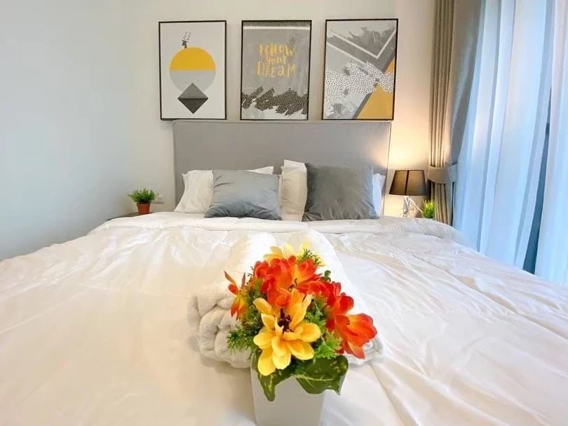 For rent: Chapter One Eco Ratchada - Huai Khwang, Studio room, 19th floor, high view, furnished, ready to move in, book now.