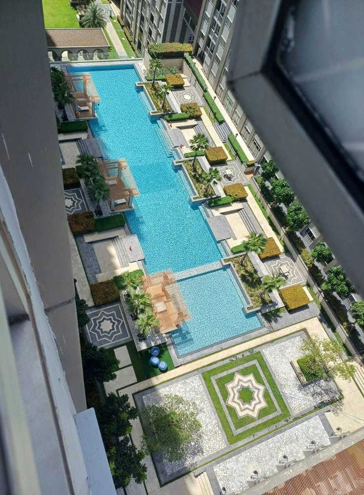 For rent: Manor Sanambinnam, Building B, 19th floor, size 26 sq m., fully furnished, book first, get it first.