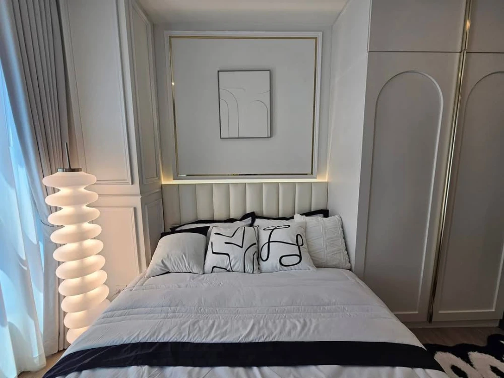 For rent, Aspire Ratchayothin, a nice room, very livable, decorated in soothing colors, fully furnished, book now!