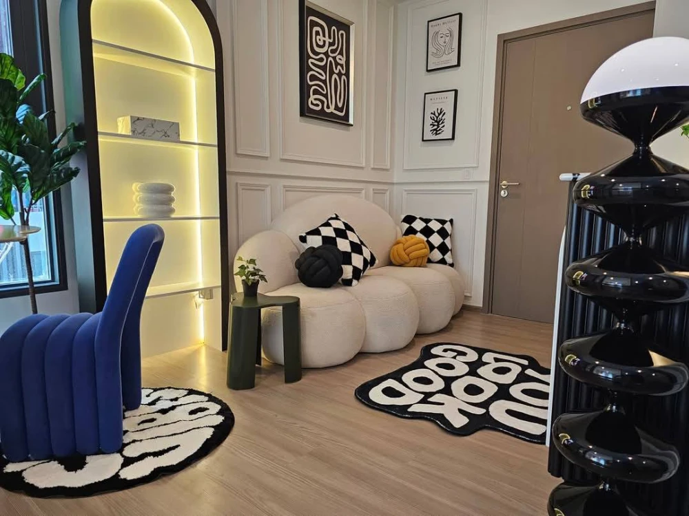 For rent, Aspire Ratchayothin, a nice room, very livable, decorated in soothing colors, fully furnished, book now!