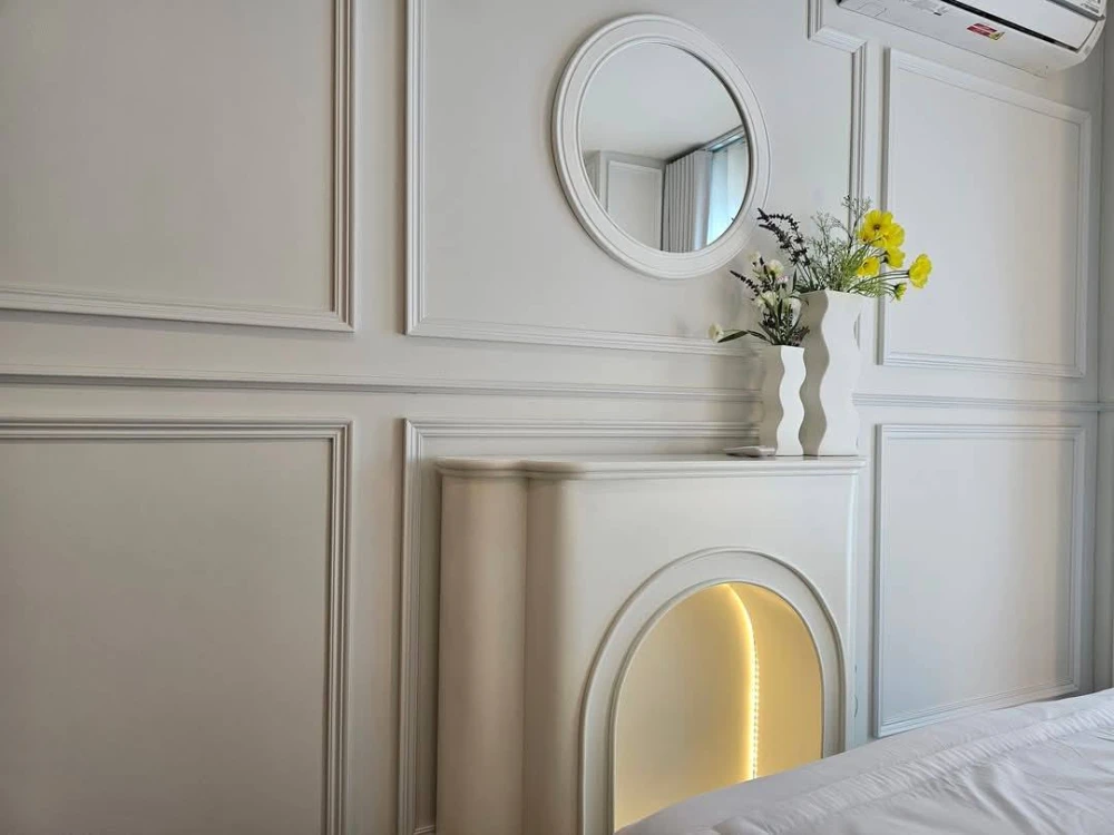 For rent, Aspire Ratchayothin, a nice room, very livable, decorated in soothing colors, fully furnished, book now!