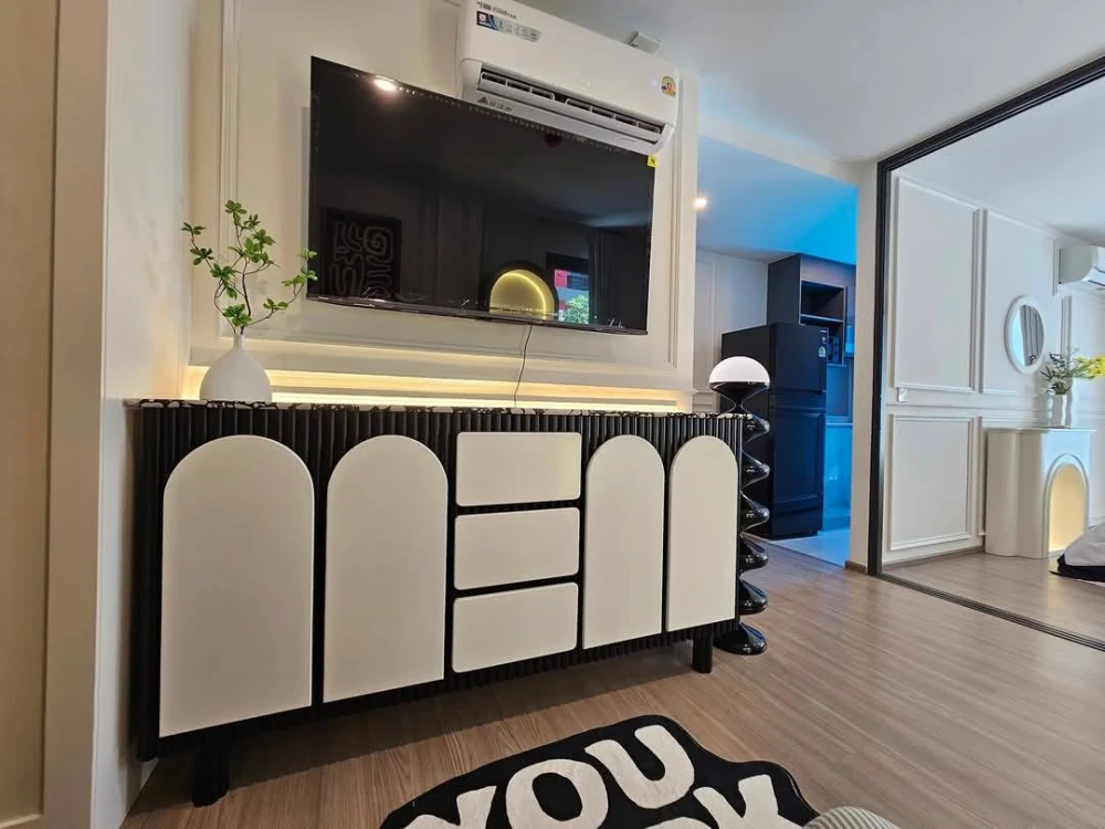 For rent, Aspire Ratchayothin, a nice room, very livable, decorated in soothing colors, fully furnished, book now!