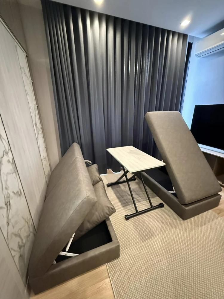 For rent: Noble Around Ari, high floor, built-in furniture, L-shaped sofa with foldable bed, making the most of the space.