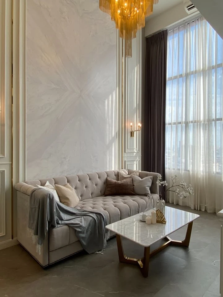 For rent: Knightsbridge Prime Sathorn, 2 bedrooms, 1 bathroom, beautifully decorated with built-in furniture, Modern Luxury style, hurry and reserve n