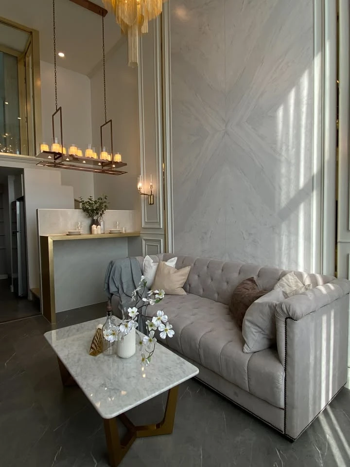 For rent: Knightsbridge Prime Sathorn, 2 bedrooms, 1 bathroom, beautifully decorated with built-in furniture, Modern Luxury style, hurry and reserve n