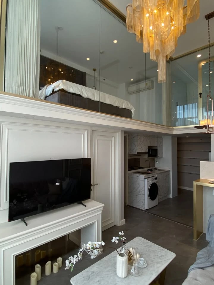 For rent: Knightsbridge Prime Sathorn, 2 bedrooms, 1 bathroom, beautifully decorated with built-in furniture, Modern Luxury style, hurry and reserve n
