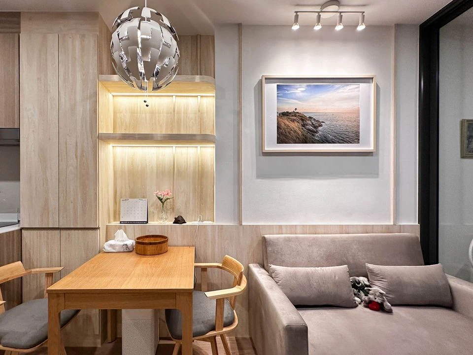 For rent: Life Rama 4 - Asoke, fully furnished, minimalist style, Bang Krachao curve view, book now!