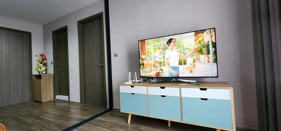 For rent, Life Ladprao Valley, city view is very beautiful, even more beautiful at night. Excellent built-in bedroom. Book now.