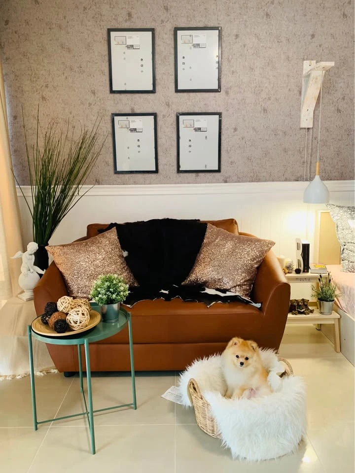 For rent, I-House Laguna Garden RCA, Studio room, beautiful open view, stylishly decorated, wallpapered throughout the room, don't miss it.