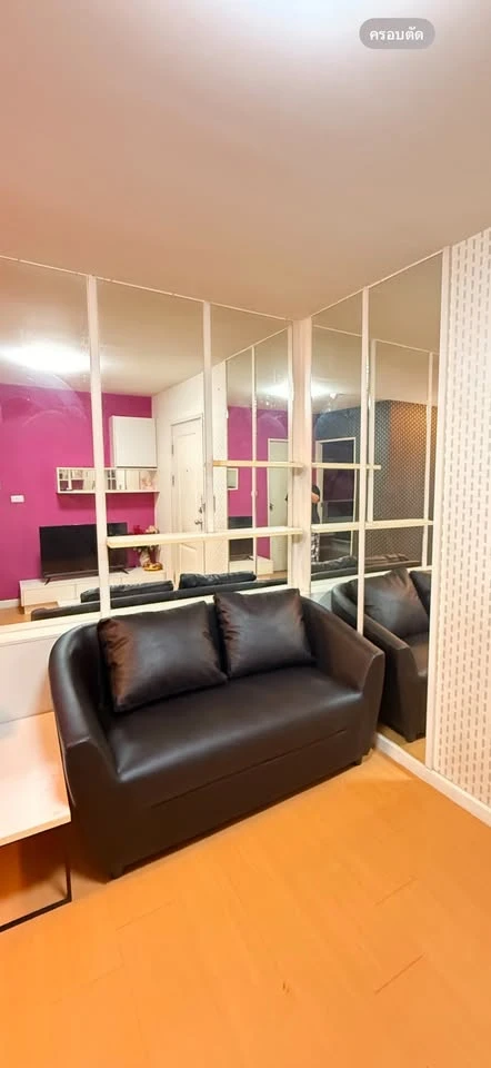 For rent: iCondo Sukhaphiban 2, bright pink room, very nice and livable, fully furnished, ready to move in!