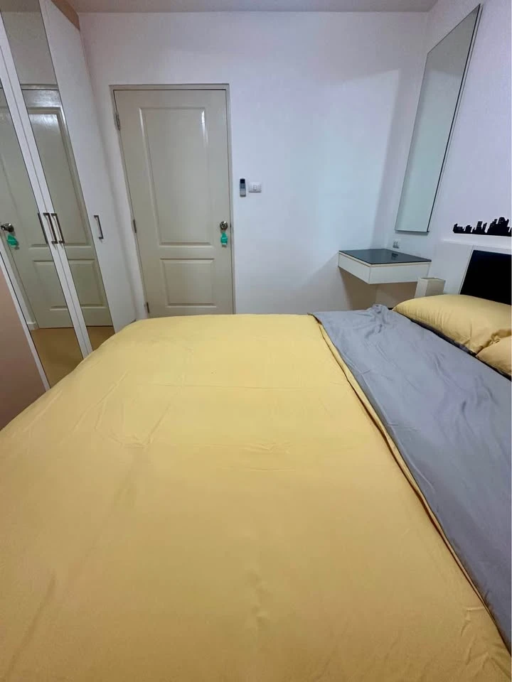 Condo for rent, I Condo Sukhumvit 105, garden view, 5th floor, near the parking building, separate rooms, very worth booking.