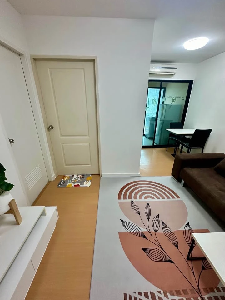Condo for rent, I Condo Sukhumvit 105, garden view, 5th floor, near the parking building, separate rooms, very worth booking.