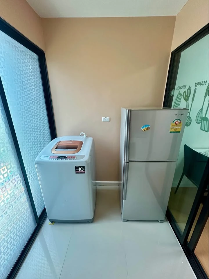 Condo for rent, I Condo Sukhumvit 105, garden view, 5th floor, near the parking building, separate rooms, very worth booking.