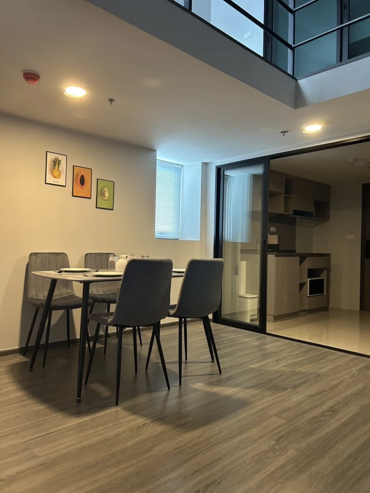 For rent!! Ideo Ramkhamhaeng - Lamsalee Station, 28th floor, beautiful room, fully furnished, ready to move in. Don't miss it!!