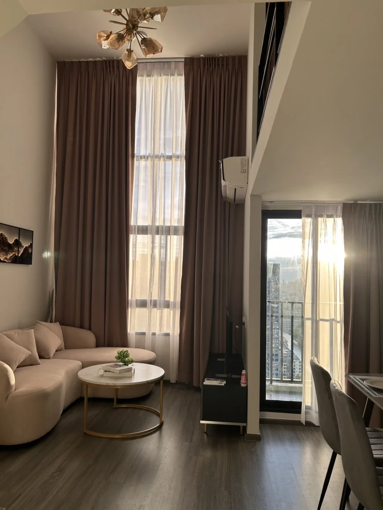 For rent!! Ideo Ramkhamhaeng - Lamsalee Station, 28th floor, beautiful room, fully furnished, ready to move in. Don't miss it!!