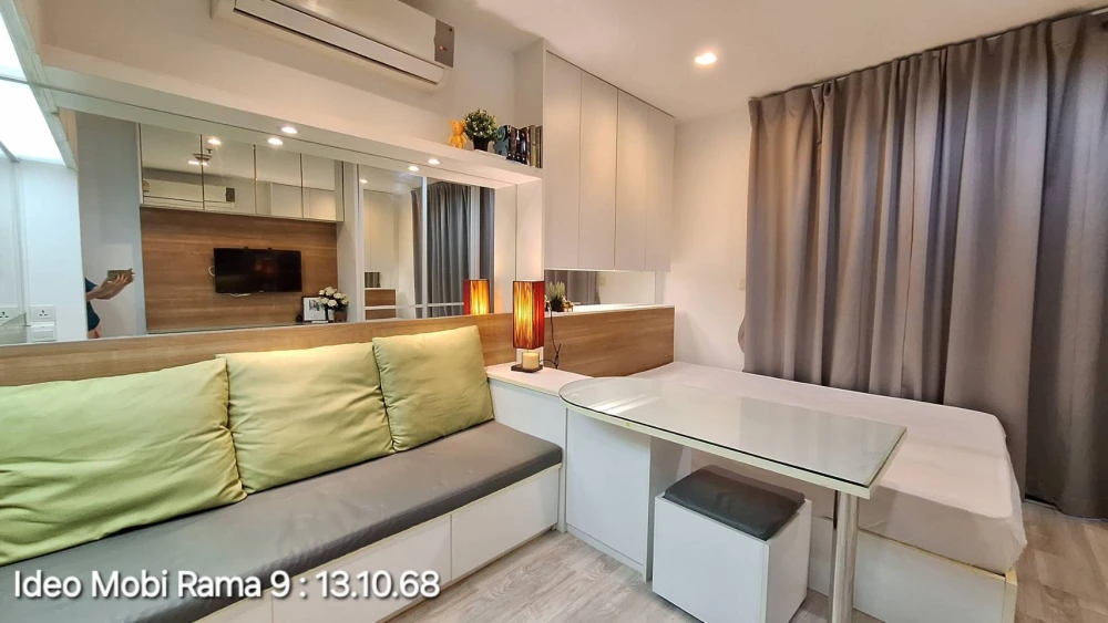 For rent: Ideo Mobi Rama 9, ready to move in, fully furnished + complete electrical appliances. Reserve now!