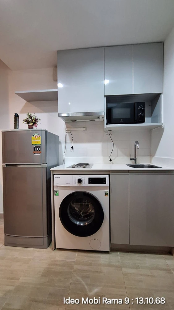 For rent: Ideo Mobi Rama 9, ready to move in, fully furnished + complete electrical appliances. Reserve now!