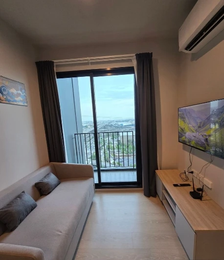 For Rent: Noble NUE Mega Plus Bangna, 18th floor, city view. Fully furnished and inviting—book now!