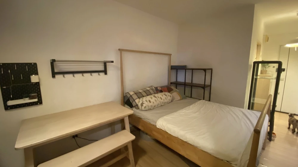 Condo for rent at A Space Play Ratchada-Sutthisan. Minimalist design with IKEA-style solid wood furniture and full amenities. Book now!