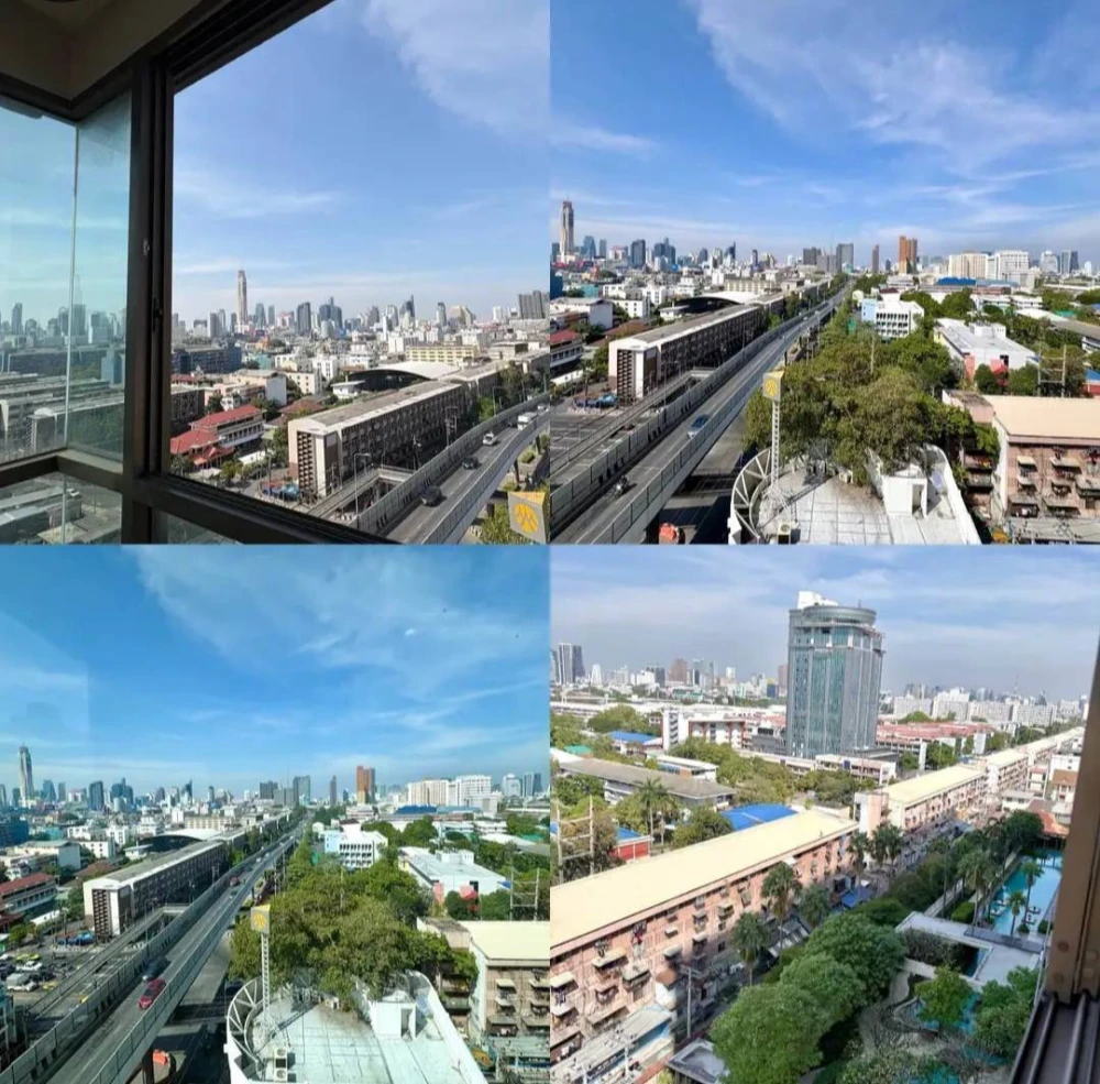 Condo for rent Casa Asoke Dindeang, 14th floor, corner room, Baiyoke building view, great price, hurry and reserve now.